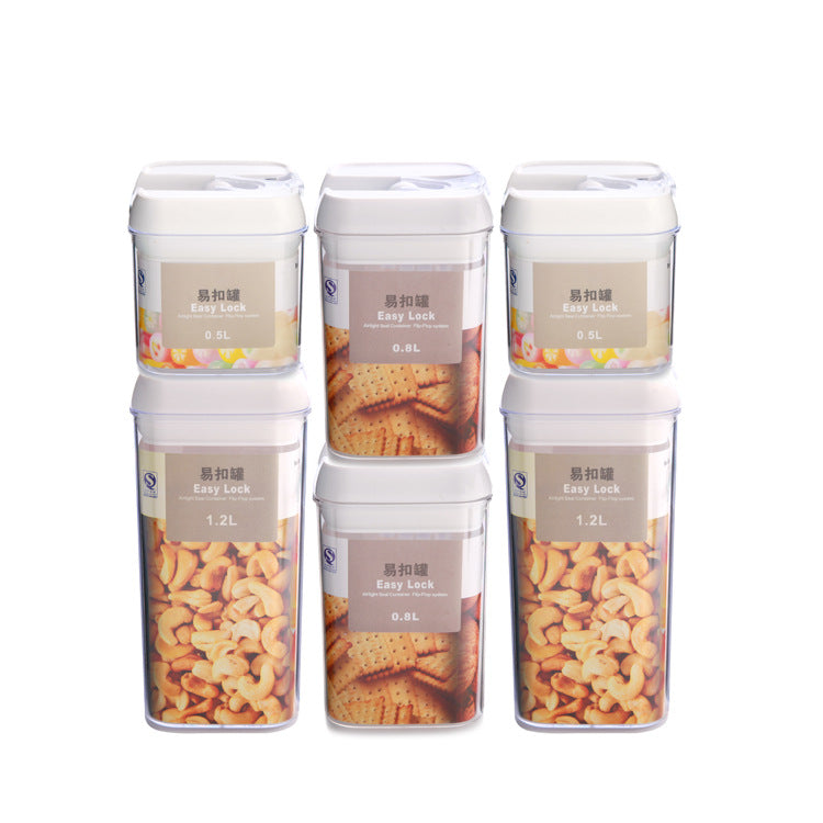 Seven-Piece Plastic Food Storage Cans