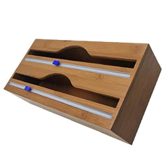 Bamboo Cling Film Cutter Box Kitchen Supplies