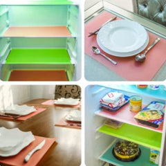 3 Pcs 5ft Refrigerator Mats EVA Shelf Liners For Glass Shelves Washable Pads Liners For Refrigerator, 1 Green 1 Blue 1 Red